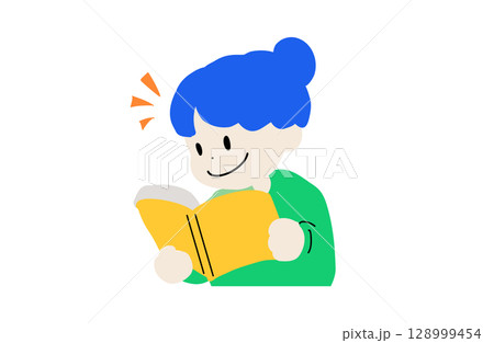 本を読む女の子イラスト 128999454