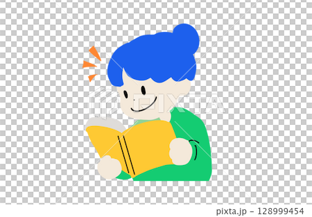 本を読む女の子イラスト 128999454