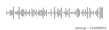 Template of equalizer symbol. Waveform pattern. Voice message template. Audio chat icon speech sound wave. Element for mobile podcast, music player, messenger, online radio interface or app. 128999634
