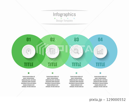 Infographic 4 options design elements for your business data. Vector Illustration. 129000552