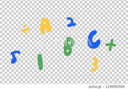 手繪字母和數字集 129000560