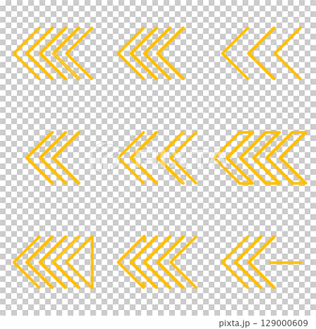 線だけで描いた矢印マークのイラスト黄色 線だけで描いた矢印マークのイラスト黄色 129000609
