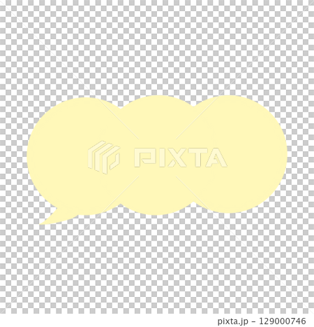 Simple speech bubble material with a cloud-shaped design of circles arranged in yellow Simple speech bubble material with a cloud-shaped design of circles arranged in yellow 129000746