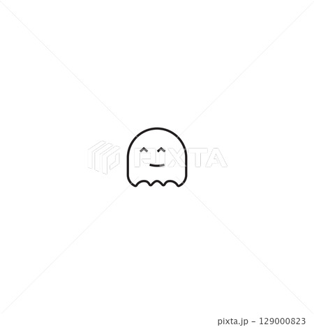 Cute Chibi Ghost Mascot Illustration Kawaii Halloween Character Icon Cute Chibi Ghost Mascot Illustration Kawaii Halloween Character Icon 129000823