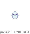 Cute Chibi Ghost Mascot Illustration  Kawaii Halloween Character Icon 129000834