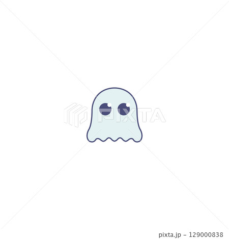 Cute Chibi Ghost Mascot Illustration Kawaii Halloween Character Icon Cute Chibi Ghost Mascot Illustration Kawaii Halloween Character Icon 129000838
