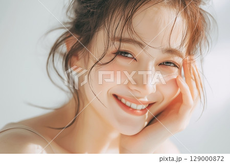 美しい肌の女性・アンチエイジング「AI生成画像」 129000872