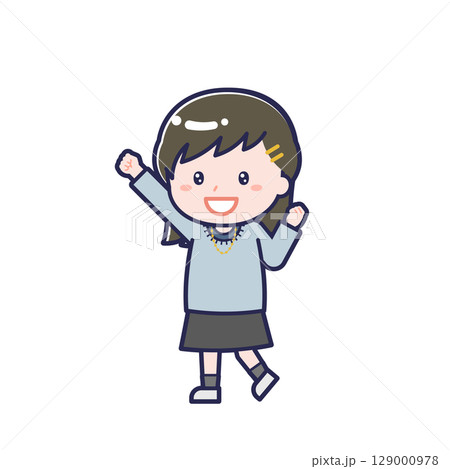 私服の10代／ななめ／女性 06 129000978