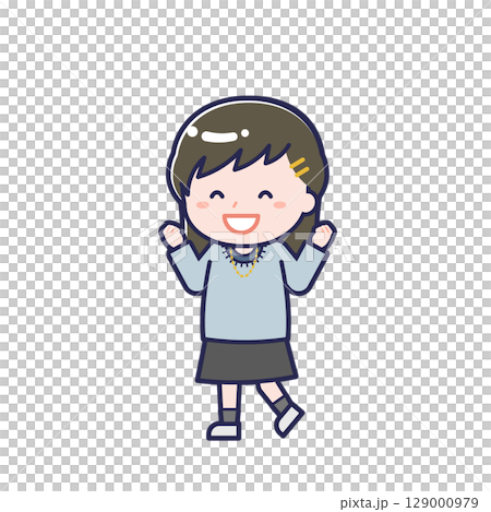 Casual clothes teenager / diagonal / female 07 129000979