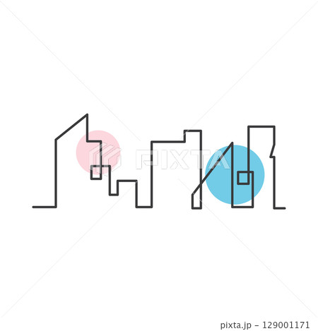 City skyline flat City skyline flat 129001171