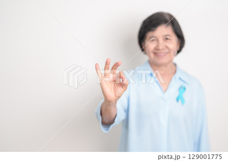 Elderly with blue Ribbon for Prostate Cancer Awareness month, April Child Abuse Prevention, National Bullying, September Addiction Recovery, May Chronic Fatigue Syndrome and January Human Trafficking Elderly with blue Ribbon for Prostate Cancer Awareness month, April Child Abuse Prevention, National Bullying, September Addiction Recovery, May Chronic Fatigue Syndrome and January Human Trafficking 129001775