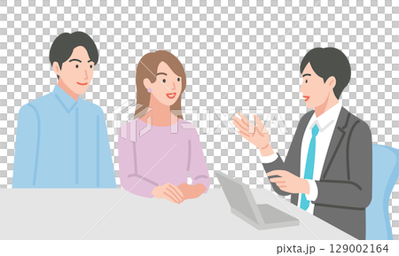 一對年輕夫婦諮詢理財師 129002164