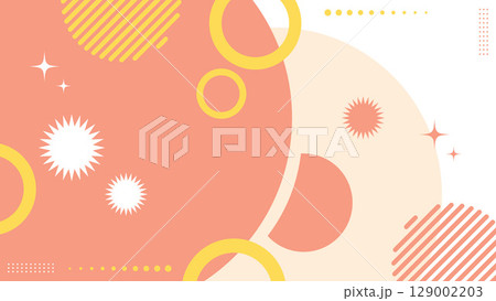 Modern abstract background with pastel circles and starburst shapes Modern abstract background with pastel circles and starburst shapes 129002203