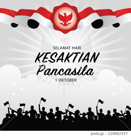 Hari kesaktian pancasila lettering sanctity day 129002357