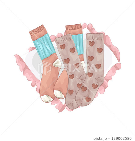 Illustration of Women Socks  129002580