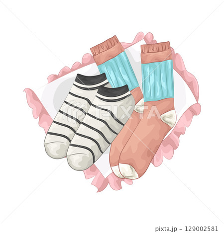 Illustration of Women Socks  129002581