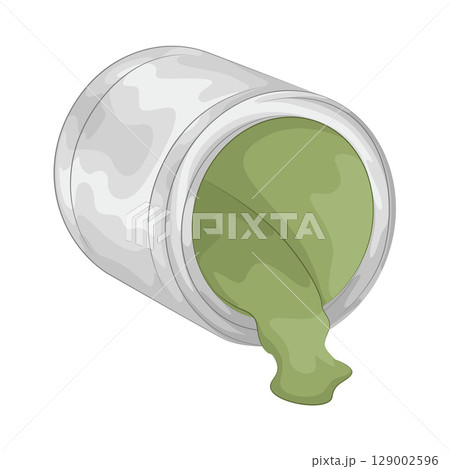 Illustration of Green Paint Bucket Illustration of Green Paint Bucket 129002596