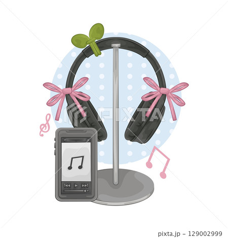 Illustration of Headphone Illustration of Headphone 129002999