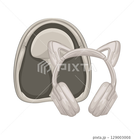Illustration of Cat Ear Headphone 129003008