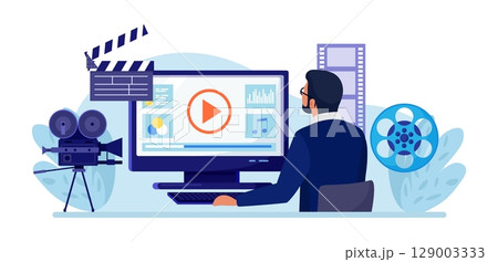 Motion design studio. Freelancer Designer, animator, storyteller creating motion graphic content. Multimedia content, video post production, footage editing. Computer animation, special effects design 129003333