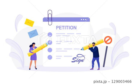 Petition form. People signing and spreading petition or complaint. Online balloting, making choice. Paper, democracy. Collective public appeal document addressed to a government. Petition form. People signing and spreading petition or complaint. Online balloting, making choice. Paper, democracy. Collective public appeal document addressed to a government. 129003466
