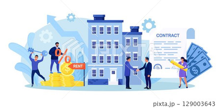 Estate agent and client shaking hands. Home loan or real estate investment. Rent agreement signing. Mortgage concept. People search for apartment to rent or sale, buying residential property Estate agent and client shaking hands. Home loan or real estate investment. Rent agreement signing. Mortgage concept. People search for apartment to rent or sale, buying residential property 129003643