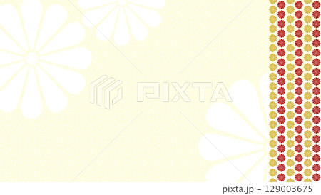 高貴な菊柄の背景フレームイラスト素材 129003675