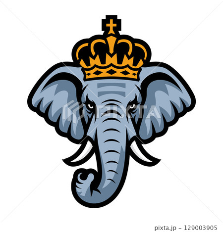 Royal Elephant Head with Golden Crown 129003905
