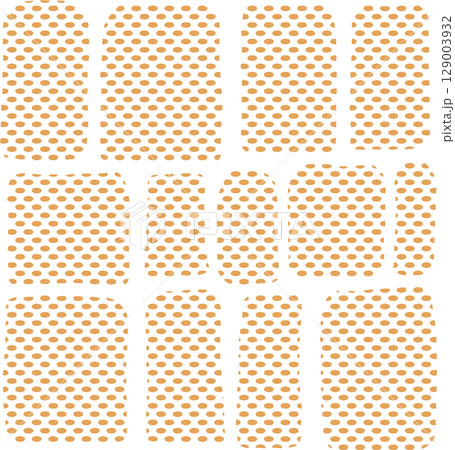 オレンジ色のオーバルドットのブロック背景イラスト 129003932