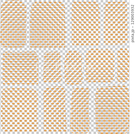 オレンジ色のオーバルドットのブロック背景イラスト 129003932