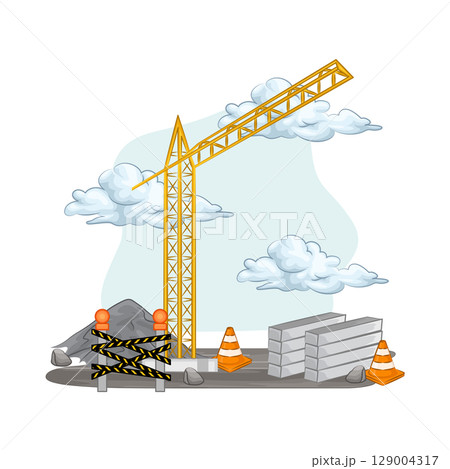 Illustration of Tower Crane Illustration of Tower Crane 129004317