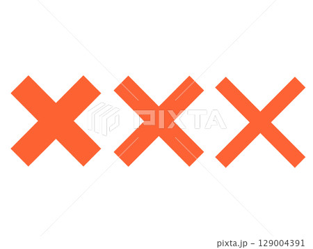 バツ印3種(80%半透過) バツ印3種(80%半透過) 129004391