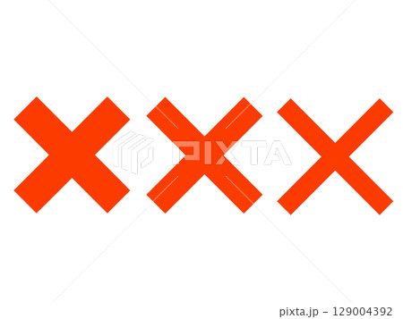 バツ印3種(不透過) バツ印3種(不透過) 129004392