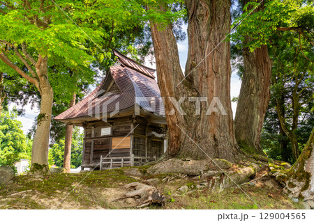 《新潟県》日本の原風景・荻ノ島松尾神社 129004565