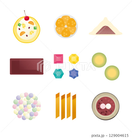 和菓子のイラストセット2 129004615