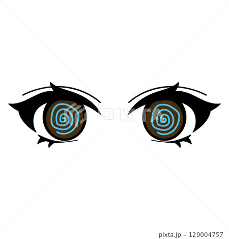 目元_渦巻きの瞳孔_手書き_ベクター素材 129004757