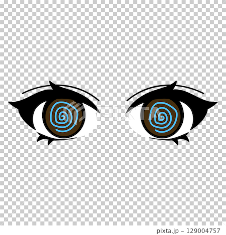 目元_渦巻きの瞳孔_手書き_ベクター素材 129004757