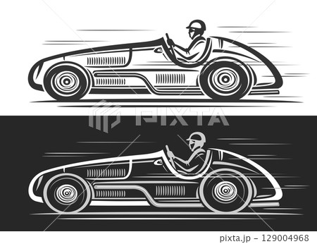 Vector logo for Vintage Racing Car 129004968