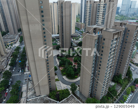 Aerial view of landscape in Chengdu city, China Aerial view of landscape in Chengdu city, China 129005049