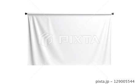 Vector blank paper sheet and white poster with business illustration hanging Vector blank paper sheet and white poster with business illustration hanging 129005544
