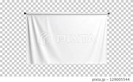 Vector blank paper sheet and white poster with business illustration hanging Vector blank paper sheet and white poster with business illustration hanging 129005544