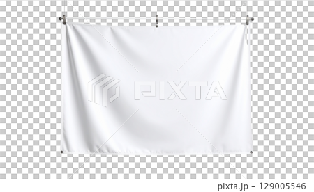 Vector blank paper sheet and white poster with business illustration hanging Vector blank paper sheet and white poster with business illustration hanging 129005546