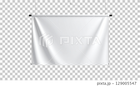 Vector blank paper sheet and white poster with business illustration hanging 129005547