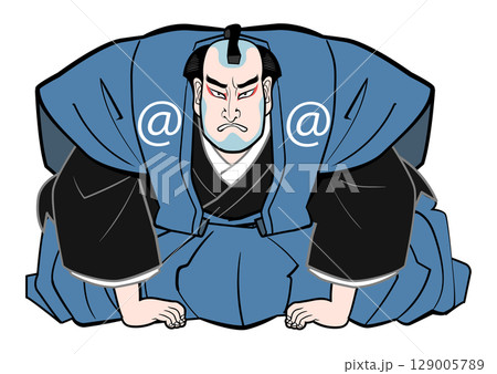 謝罪するお奉行 129005789