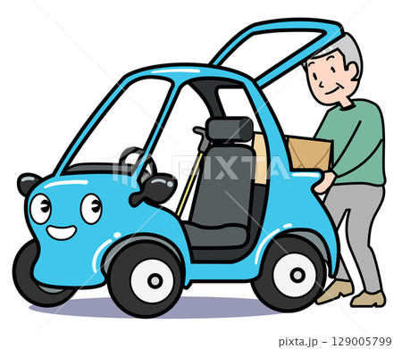 高齢者用一人乗りカー-荷下ろし 129005799