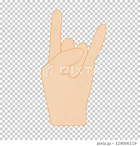 Left hand with peace sign Left hand with peace sign 129006119