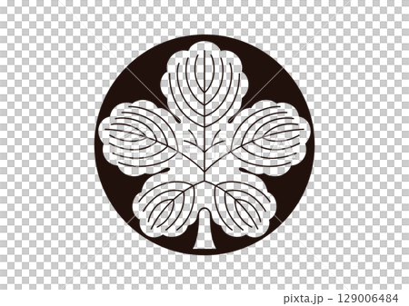 石頭上和地面上散落的 Kaji 葉子 129006484