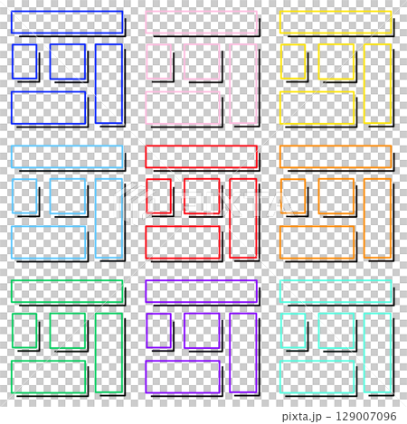 メモ用デザインフレームテンプレ　カラフルA 129007096