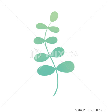 パステルな色味の草のイラスト 129007360