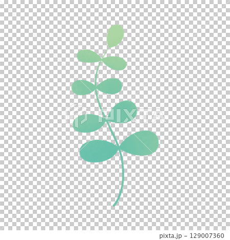 パステルな色味の草のイラスト 129007360